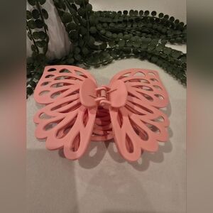 Pink Butterfly Hair Clip Large